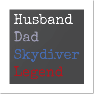 Husband dad skydiver legend Posters and Art